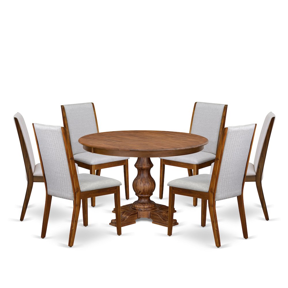 7-Piece Mid Century Dining Table Set Of A Wood Dining Table