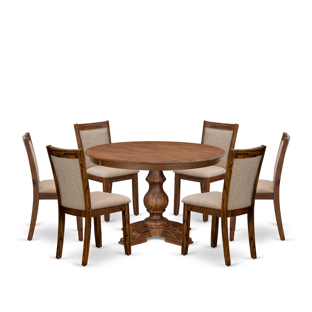 7-Pc Dining Set Of A Pedestal Dinner Table