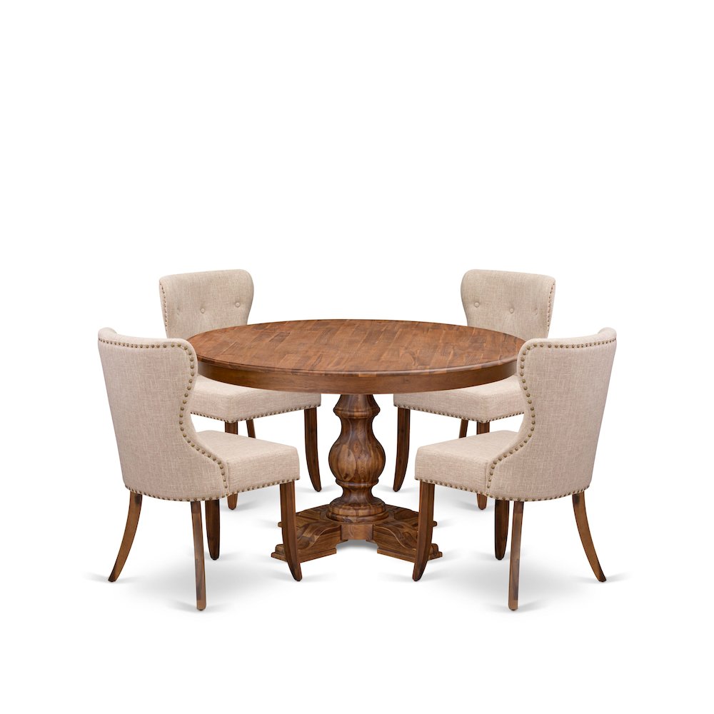 5-Pc Mid-Century Kitchen Set A Pedestal Table