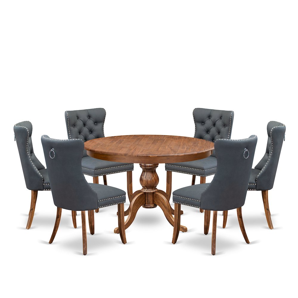 7-Piece Dining Table A Kitchen Table And 6 Platinum Gray Dining Room Chairs