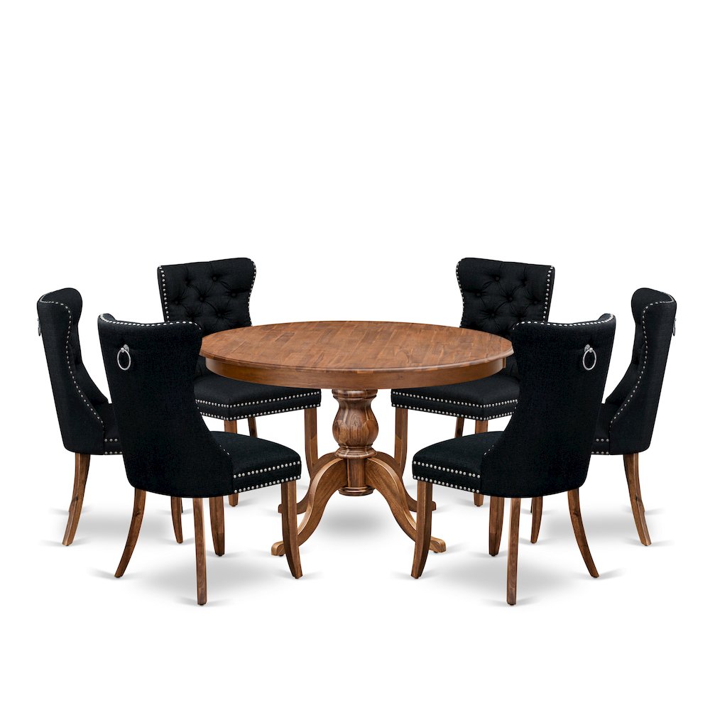 7-Piece Dining Set In Black Color