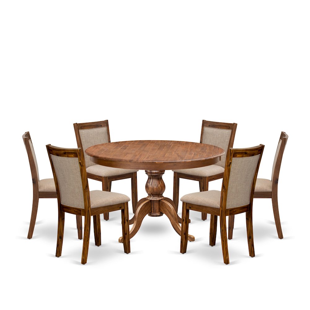 7-Pc Modern Dining Set Of A Pedestal Dining Table