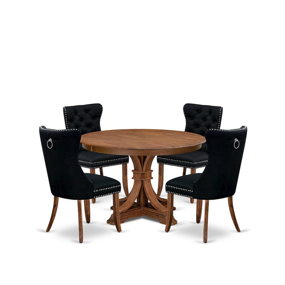 5-Piece Dining Room Set In Black Color