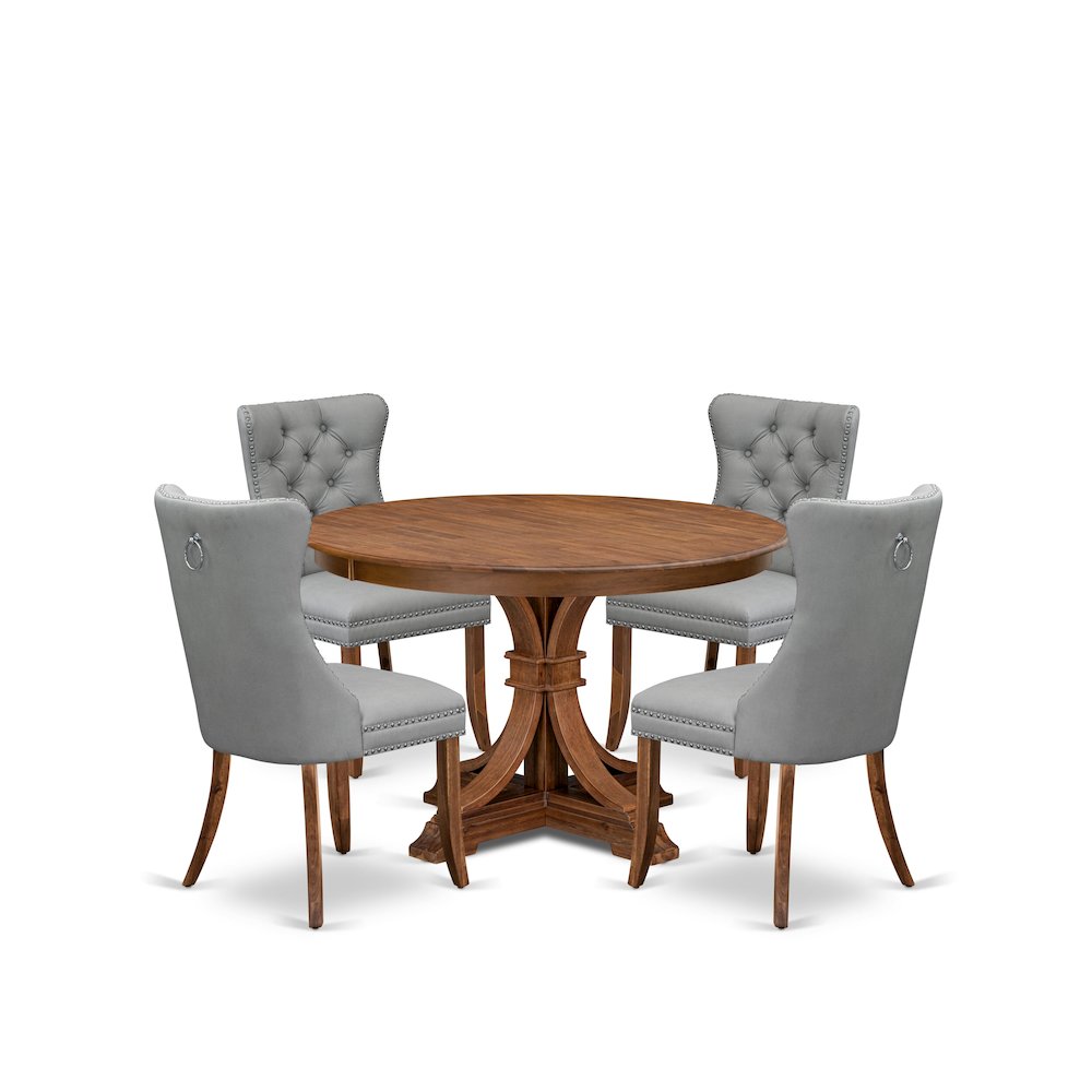 5-Pc Mid Century Dining Set Include A Wooden Table