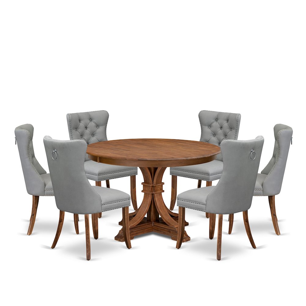 7-Pc Kitchen Table Set Consist A Mid Century Dining Table