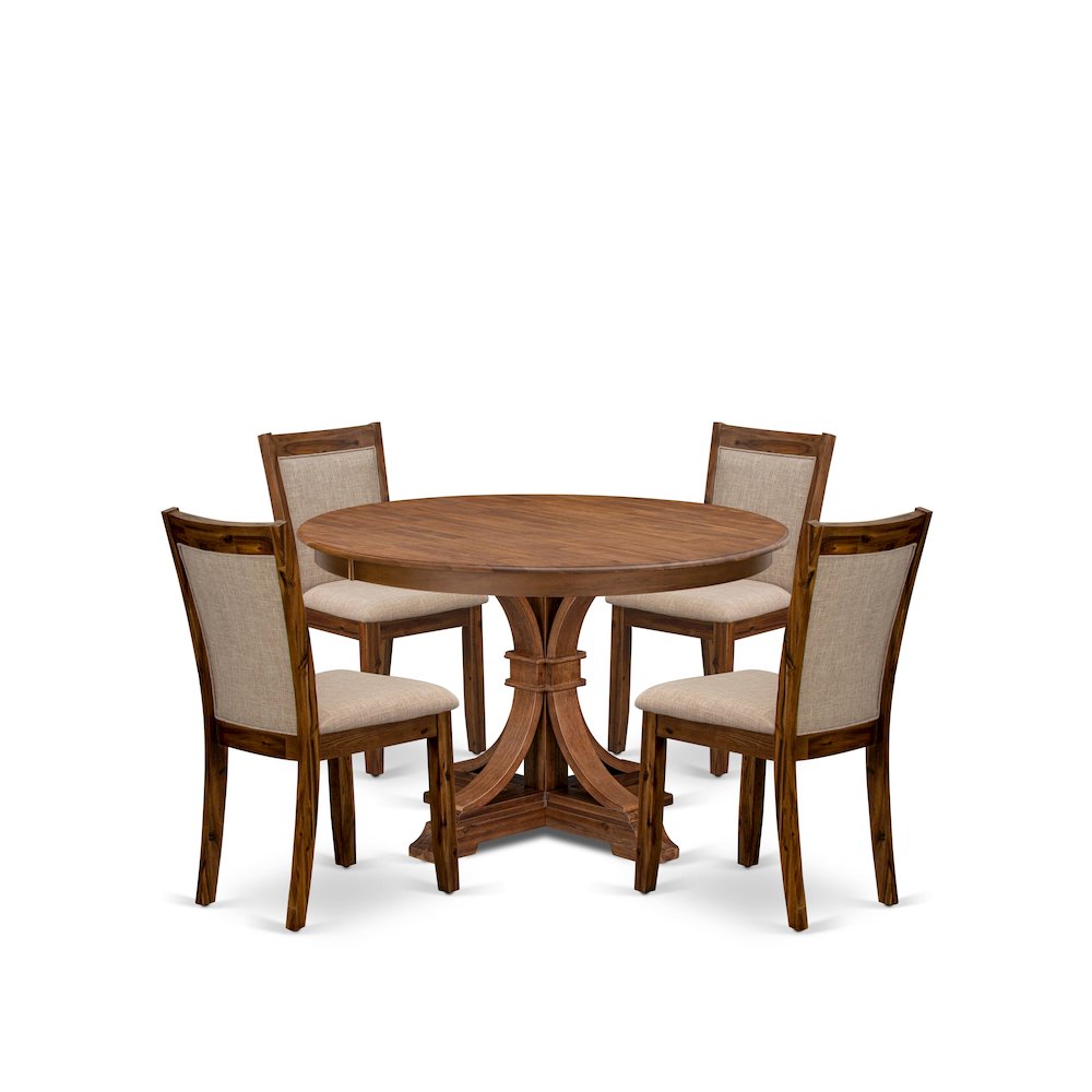 5-Pc Kitchen Table Set A Pedestal Dining Table
