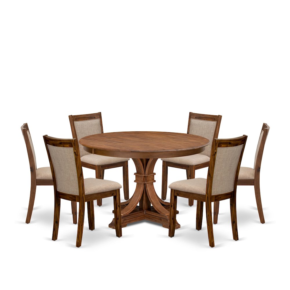 7-Pc Kitchen Set Of A Pedestal Round Table