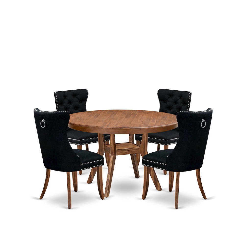 5-Piece Dining Set In Black Color
