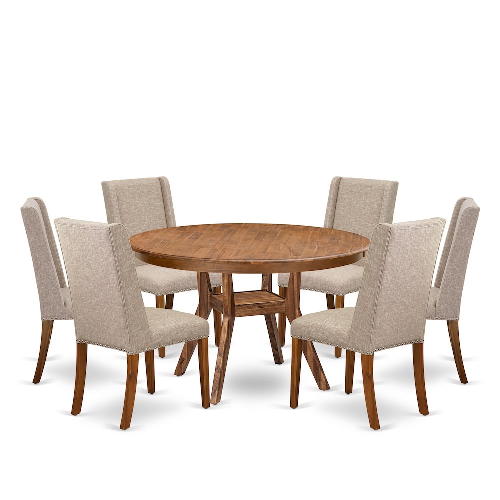 7-Piece Mid Century Dining Set Of A Dinner Table
