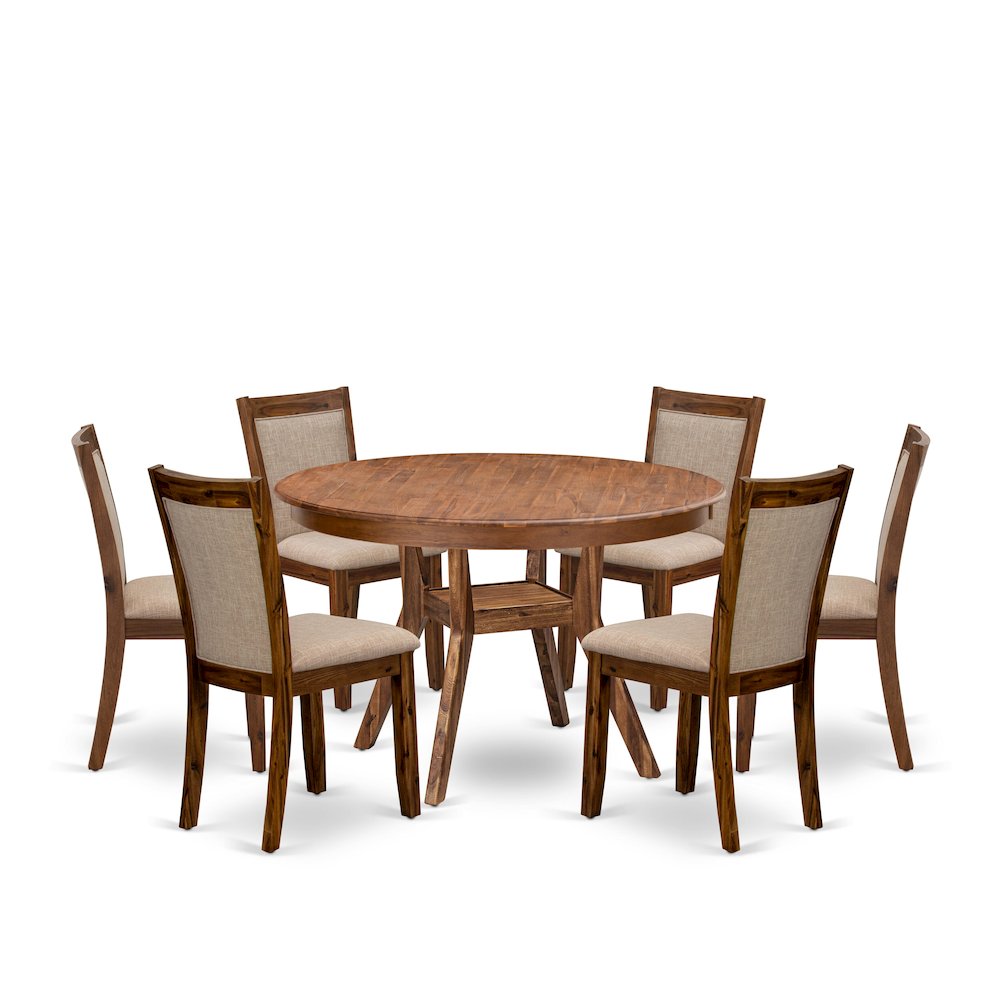 7-Pc Dining Set Of A Pedestal Kitchen Table