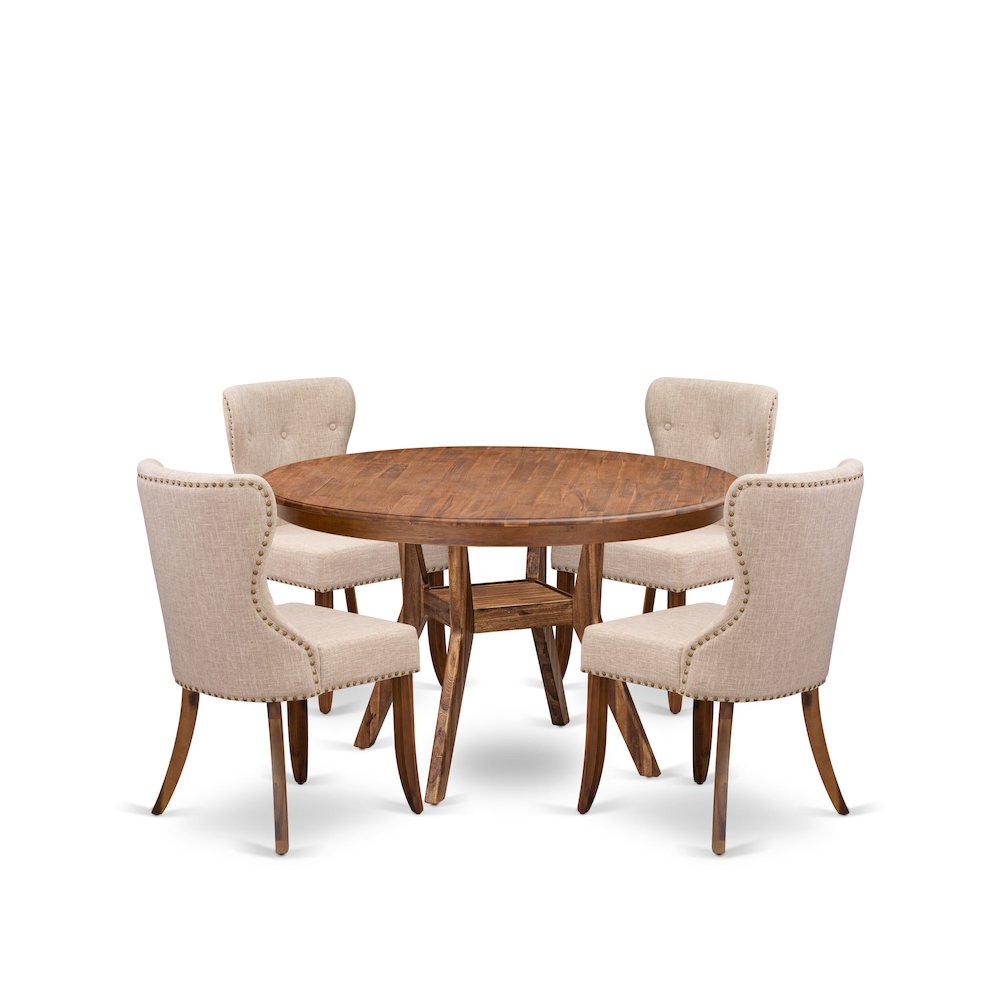 5-Pc Kitchen Table Set A Pedestal Table