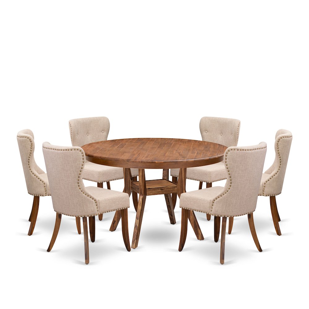 7-Pc Dining Set Of A Pedestal Dining Table