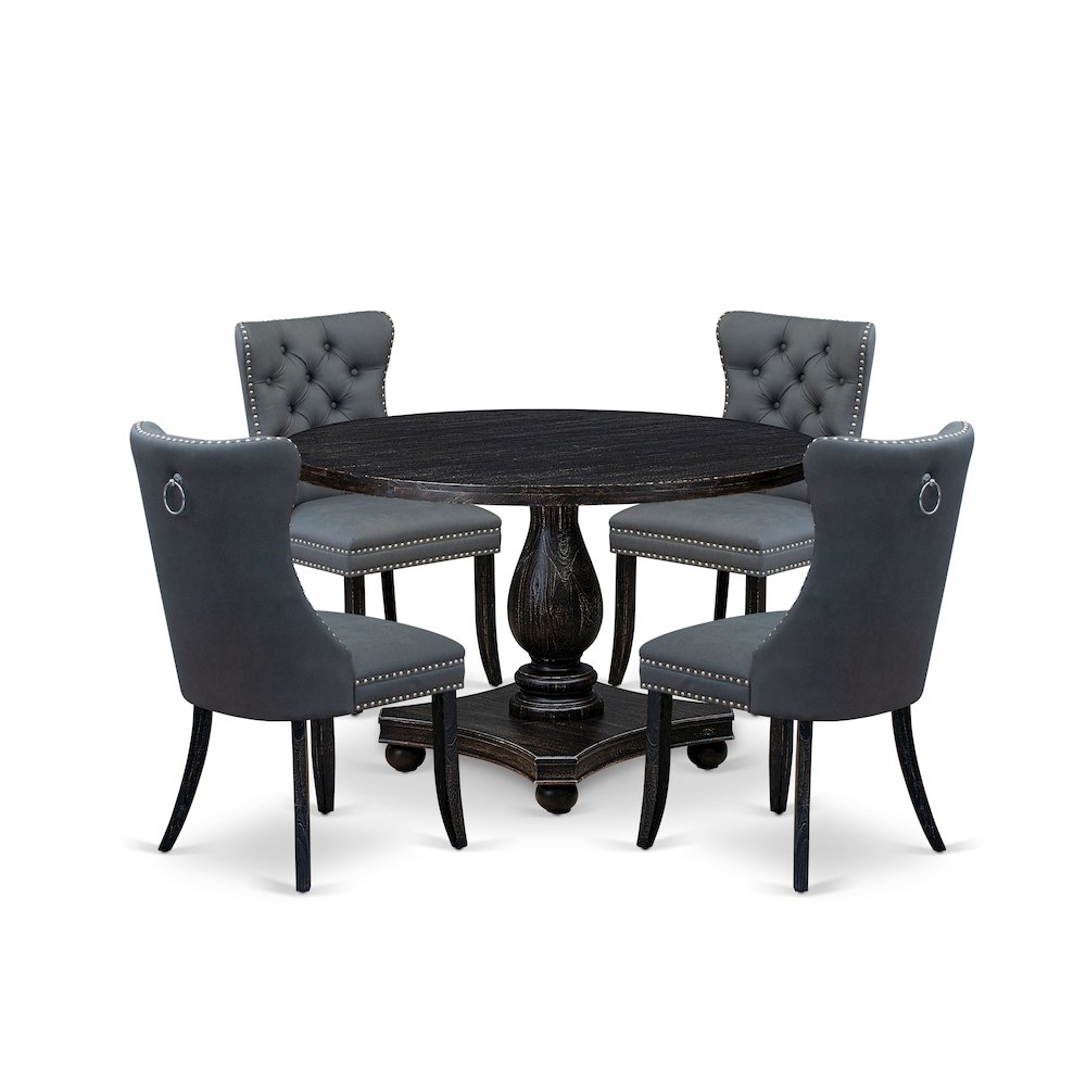 5-Piece Dining Room Set In Platinum Gray Color