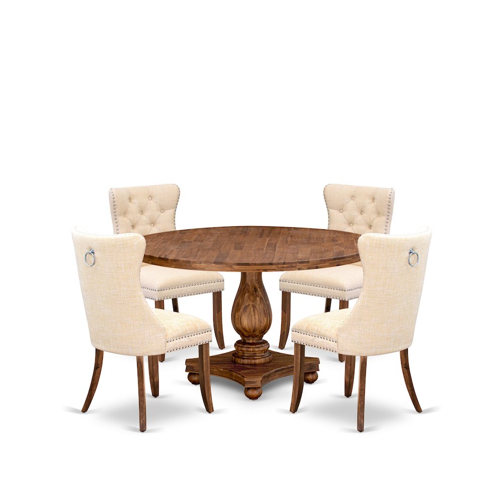 5-Piece Kitchen Table Set In Light Beige Color