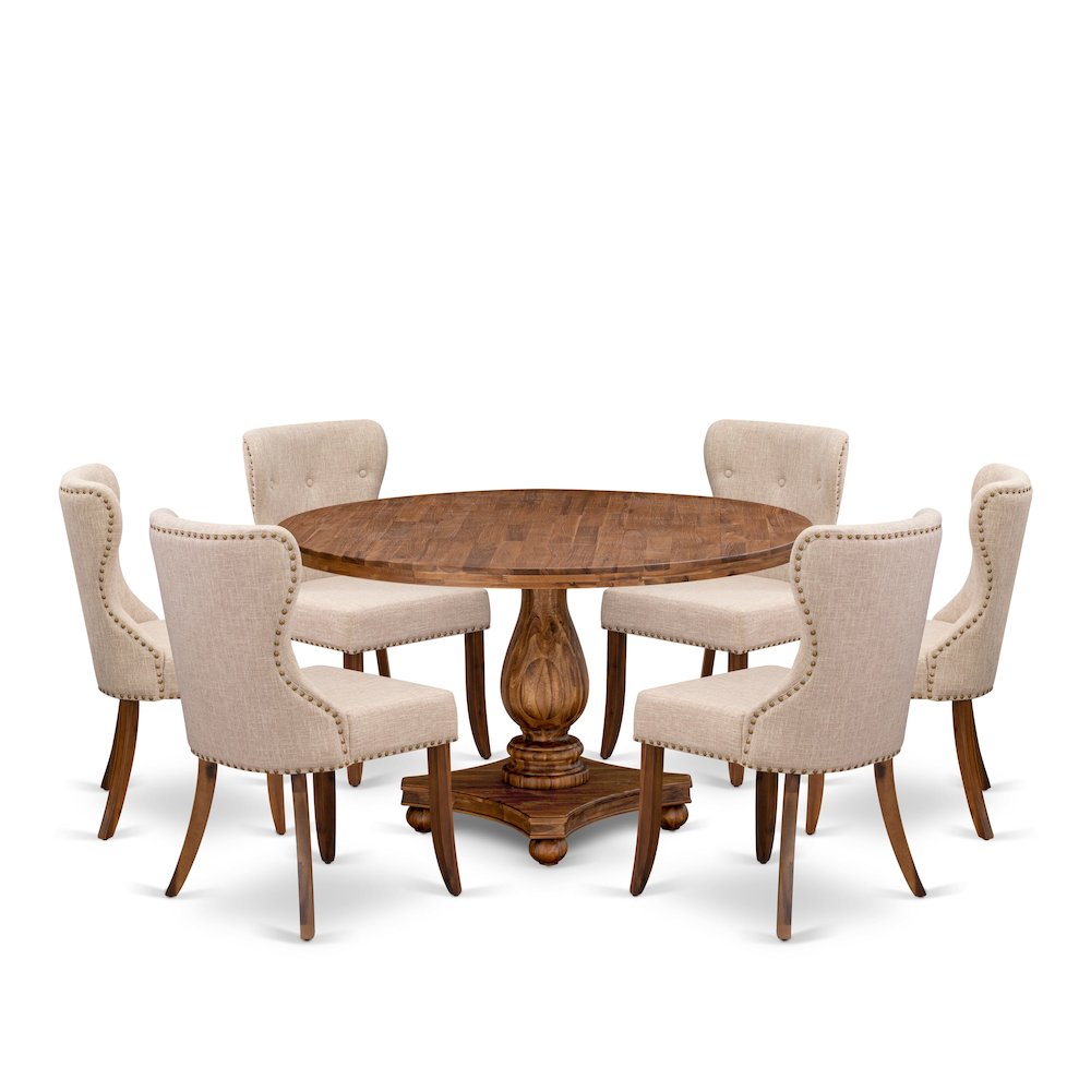7-Pc Dining Table Set A Pedestal Dining Table