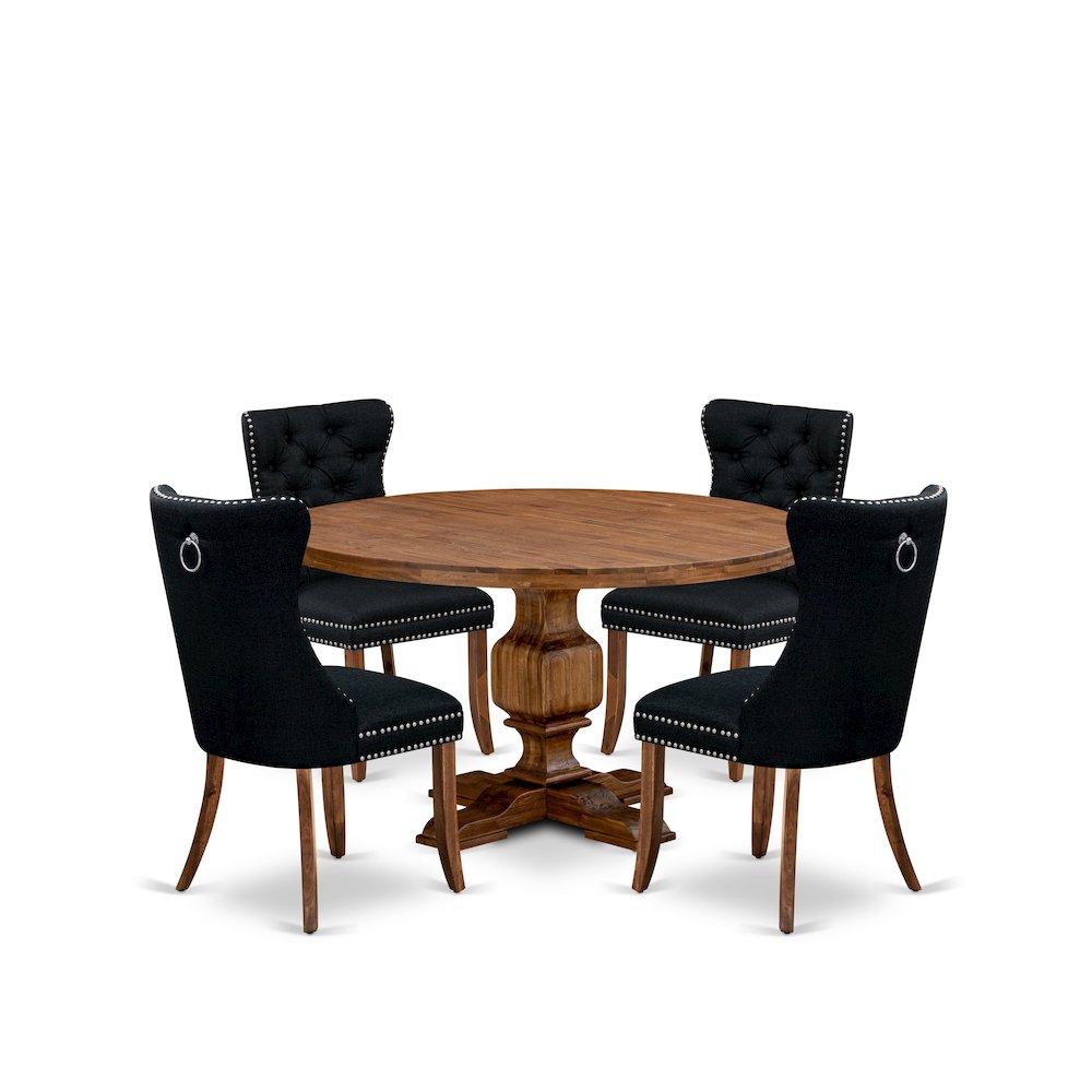 5-Piece Dining Table Set In Black Color