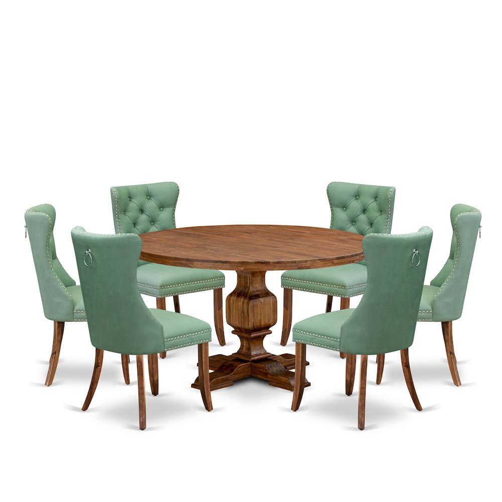 7-Pc Dining Set Consist A Mid Century Table