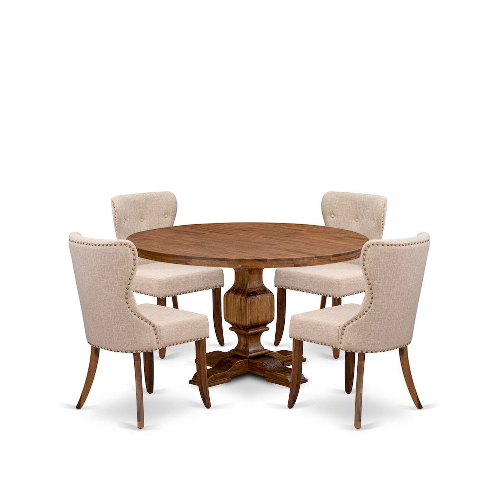 5-Pc Kitchen Table Set Of A Pedestal Table