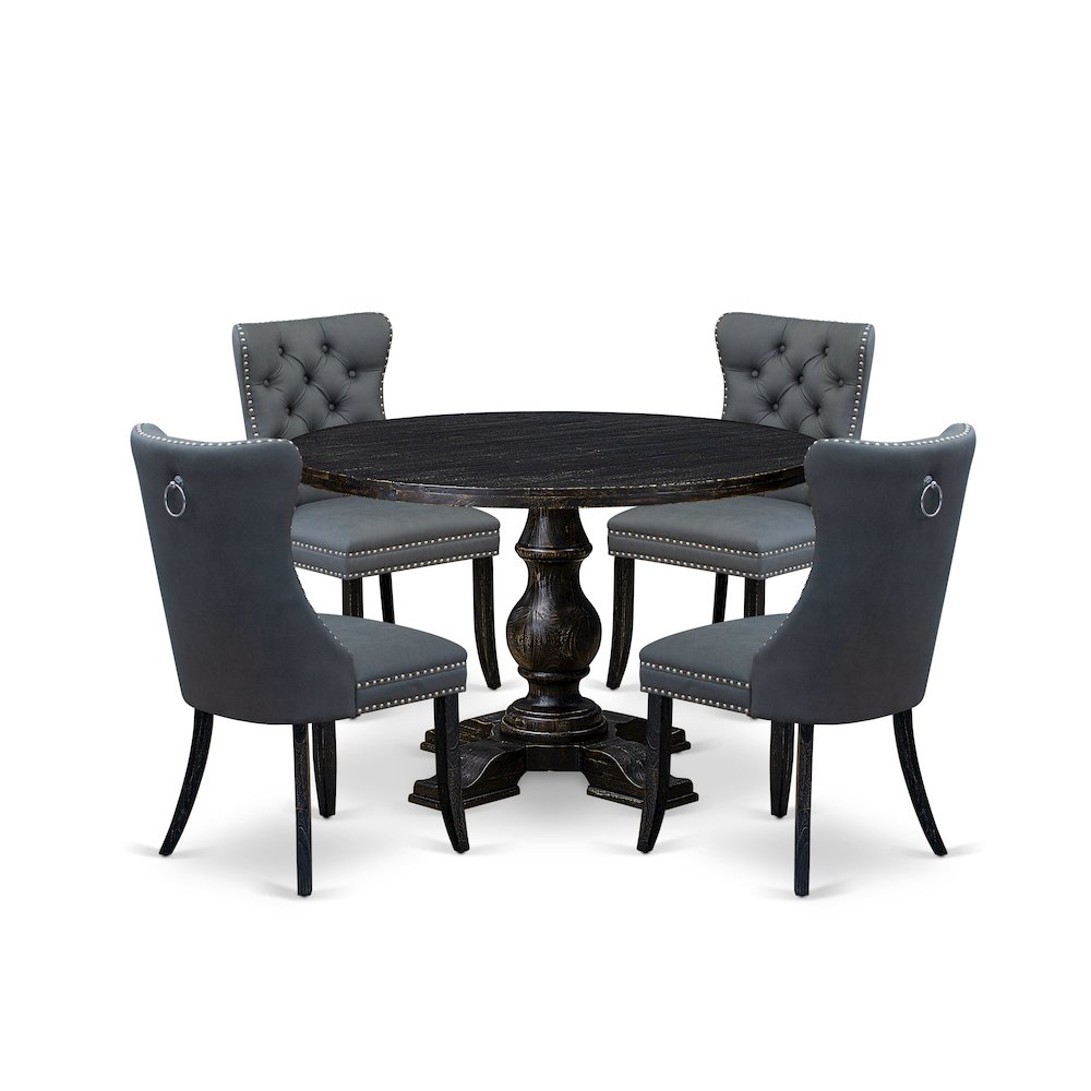 5-Piece Kitchen Table Set In Platinum Gray Color