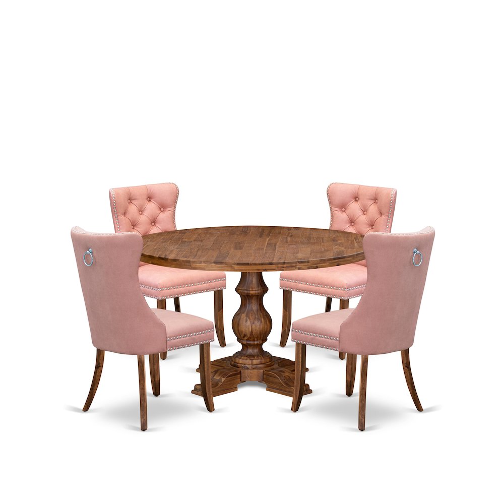 5-Pc Modern Dining Table Set Contain A Wooden Table