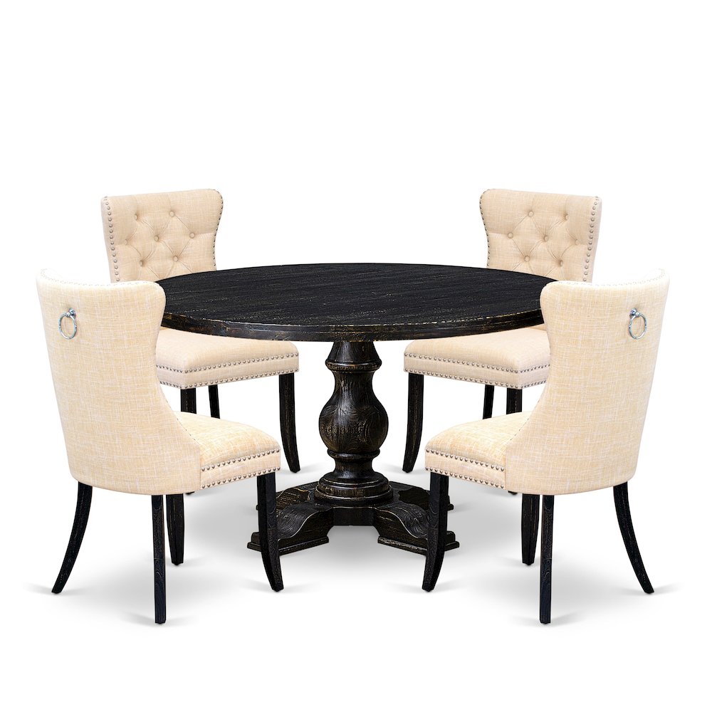 5-Pc Modern Dining Set A Wood Table