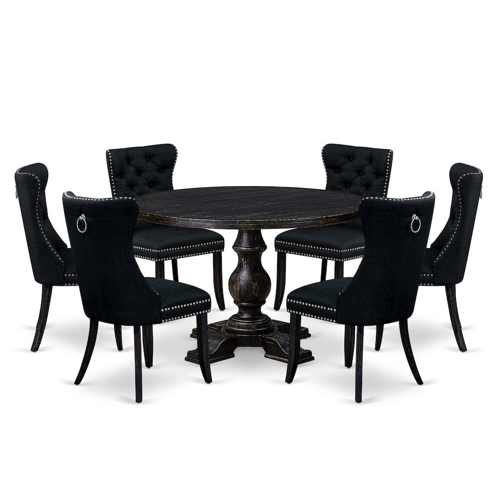 7-Piece Dining Table Set Of A Wood Table