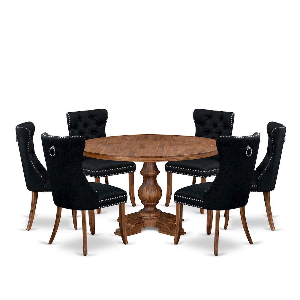 7-Piece Dining Room Set In Black Color