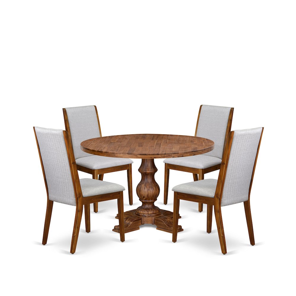 5-Pc Kitchen Table Set A Pedestal Wooden Table