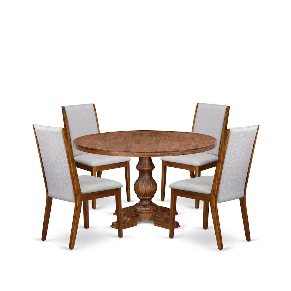 5-Pc Dining Table Set A Pedestal Dinner Table