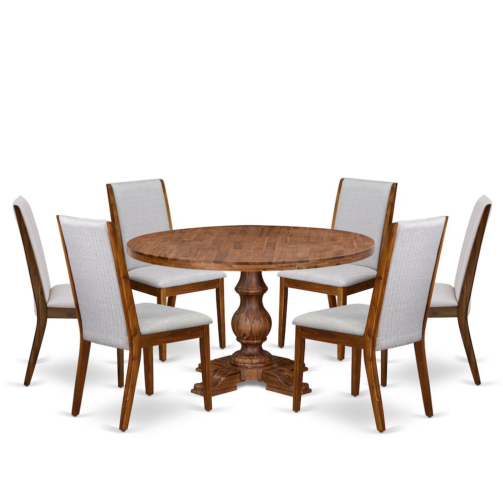 7-Pc Kitchen Table Set Of A Pedestal Kitchen Table