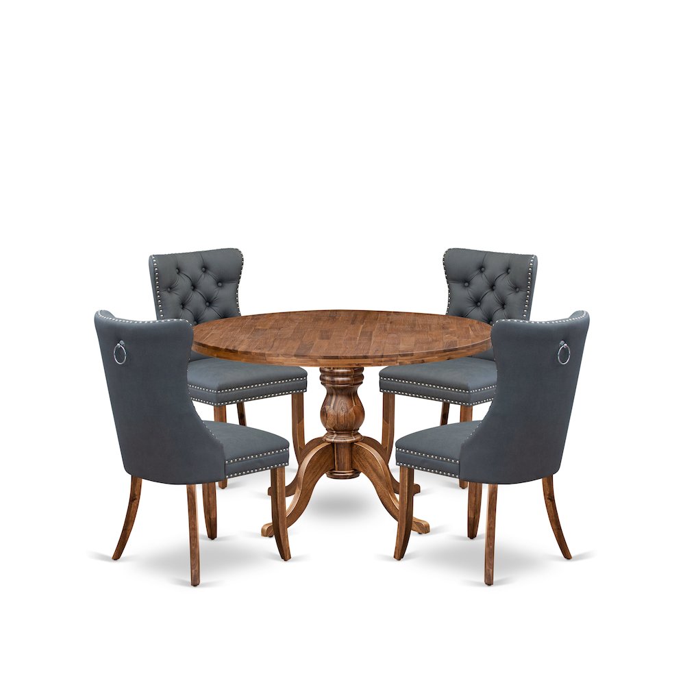 5-Piece Dining Room A Kitchen Table And 4 Platinum Gray Dining Room Chairs