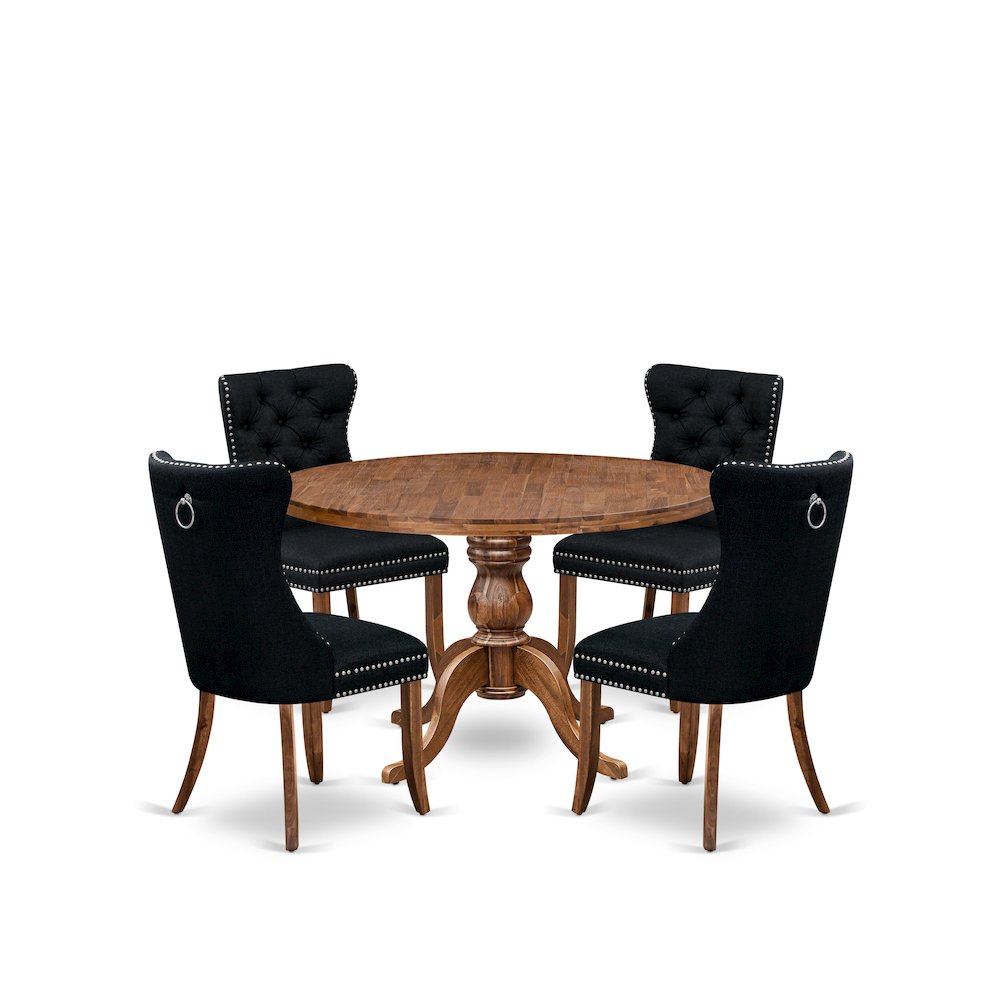 5-Piece Mid Century Kitchen Set In Black Color