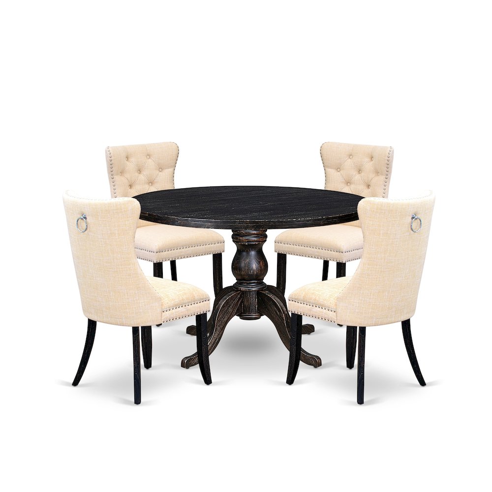 5-Pc Dining Room Set Of A Wood Table
