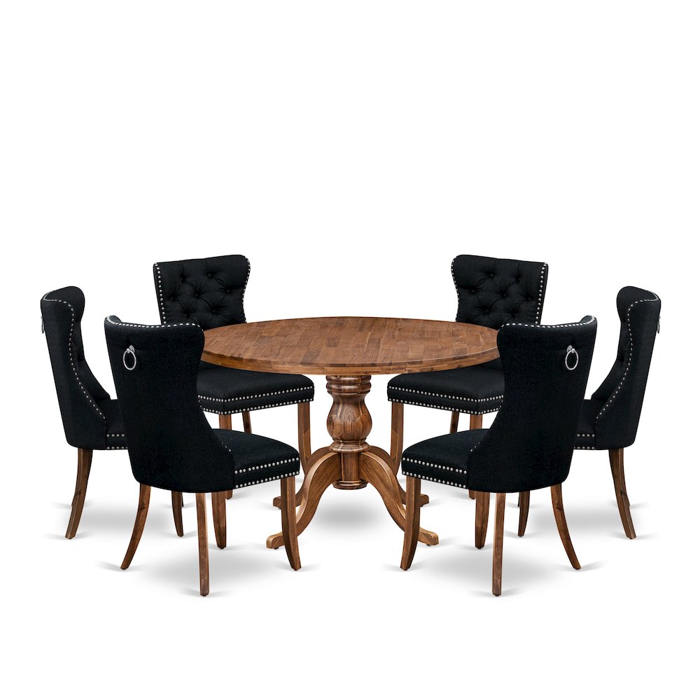 7-Piece Dining Room Set In Black Color