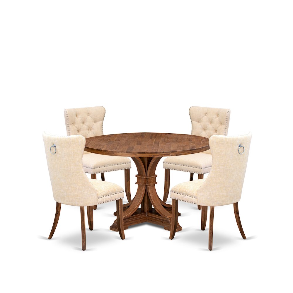 5-Piece Dining Room Set In Light Beige Color