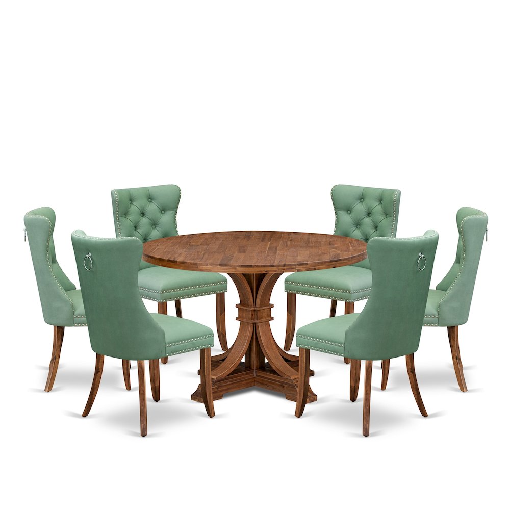 7-Pc Mid Century Set Consist A Dining Table
