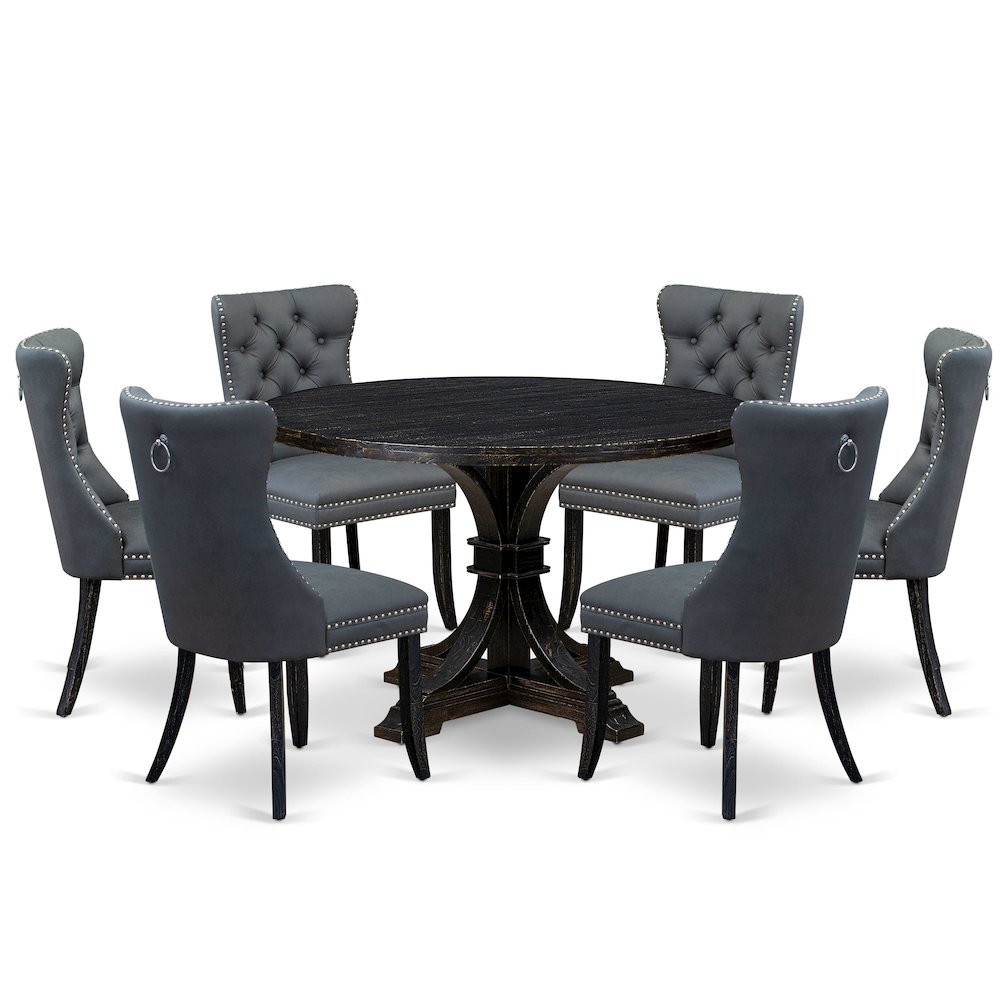 7-Piece Modern Kitchen Set In Platinum Gray Color