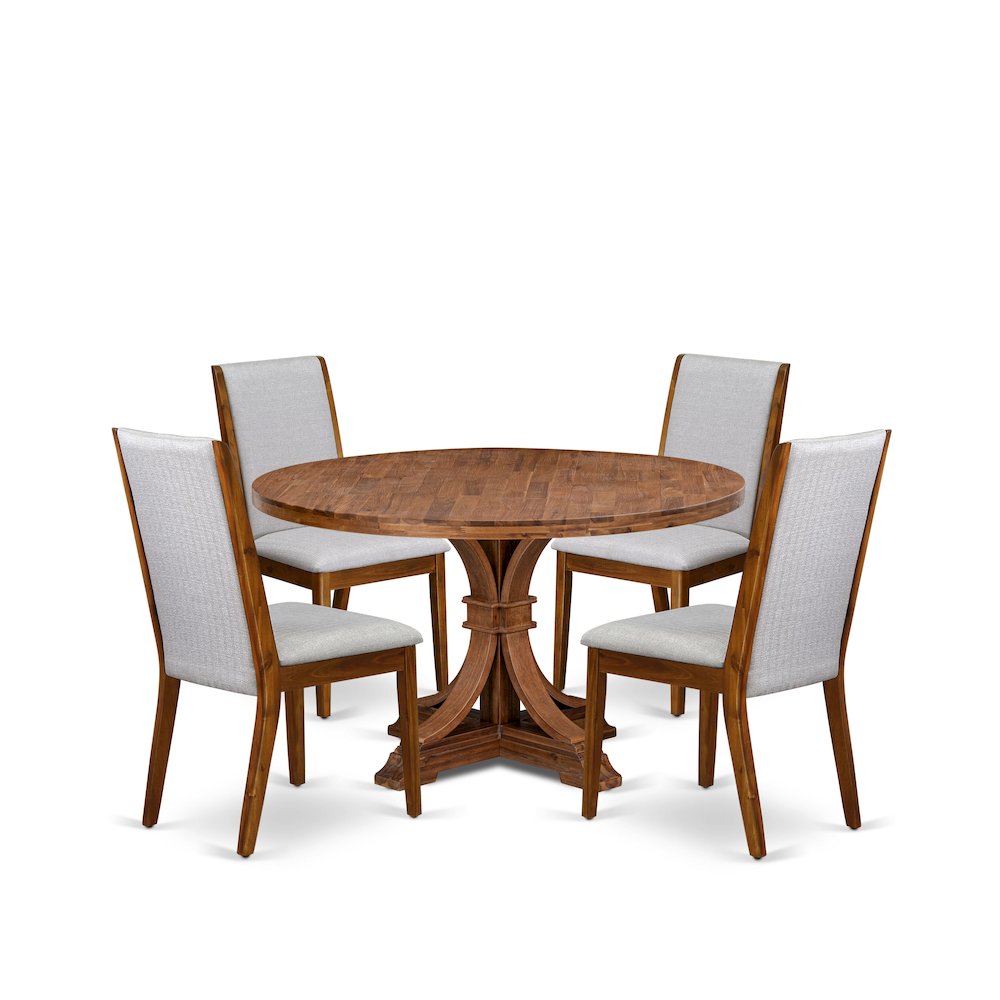 5-Pc Modern Dining Set A Pedestal Table