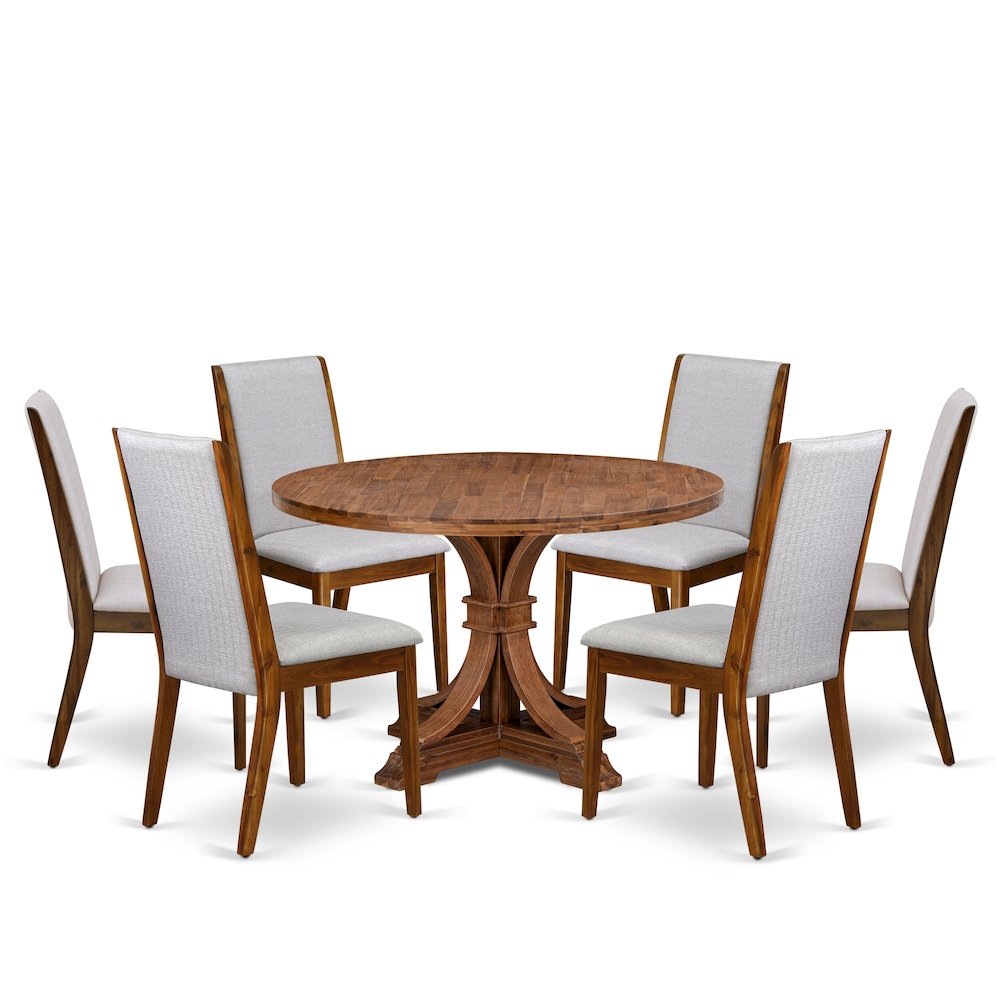 7-Pc Dining Room Set Of A Pedestal Kitchen Table