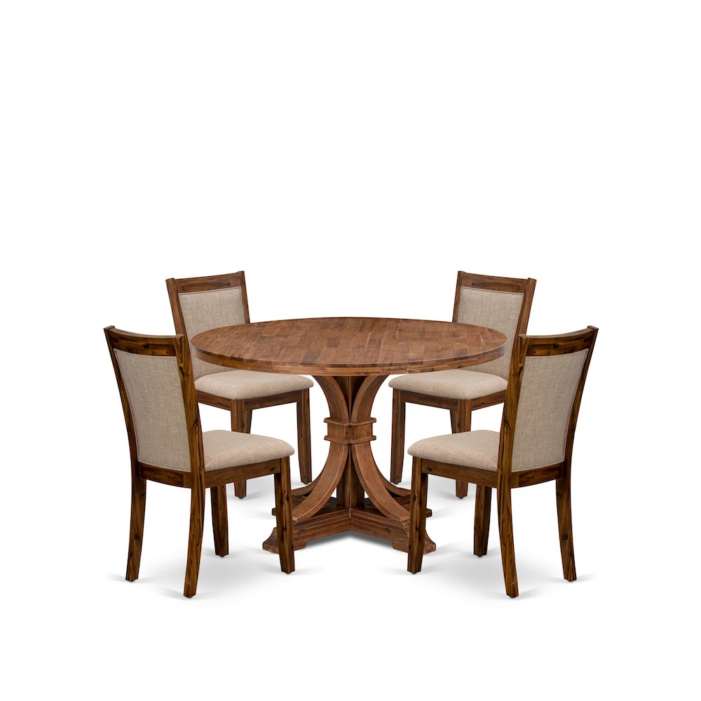 5-Pc Kitchen Set A Pedestal Dining Table