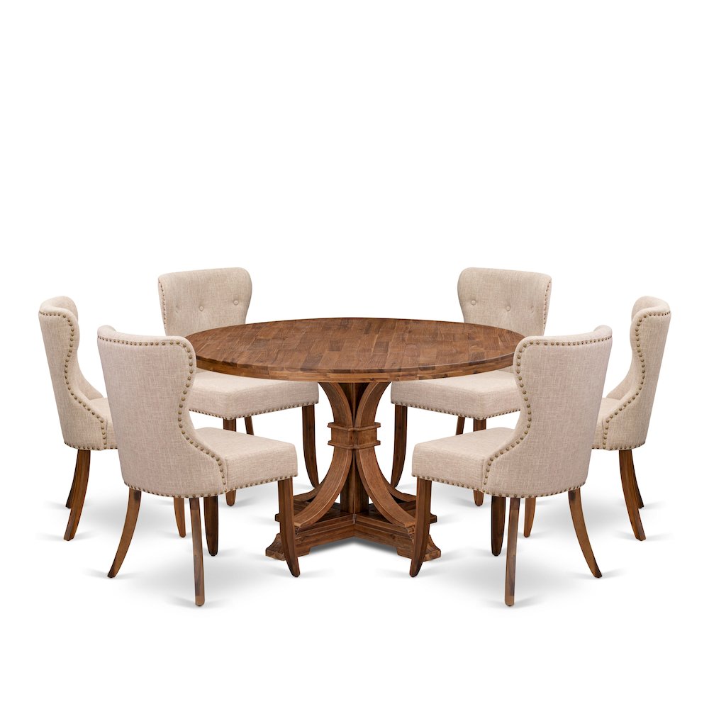 7-Pc Kitchen Table Set A Pedestal Table