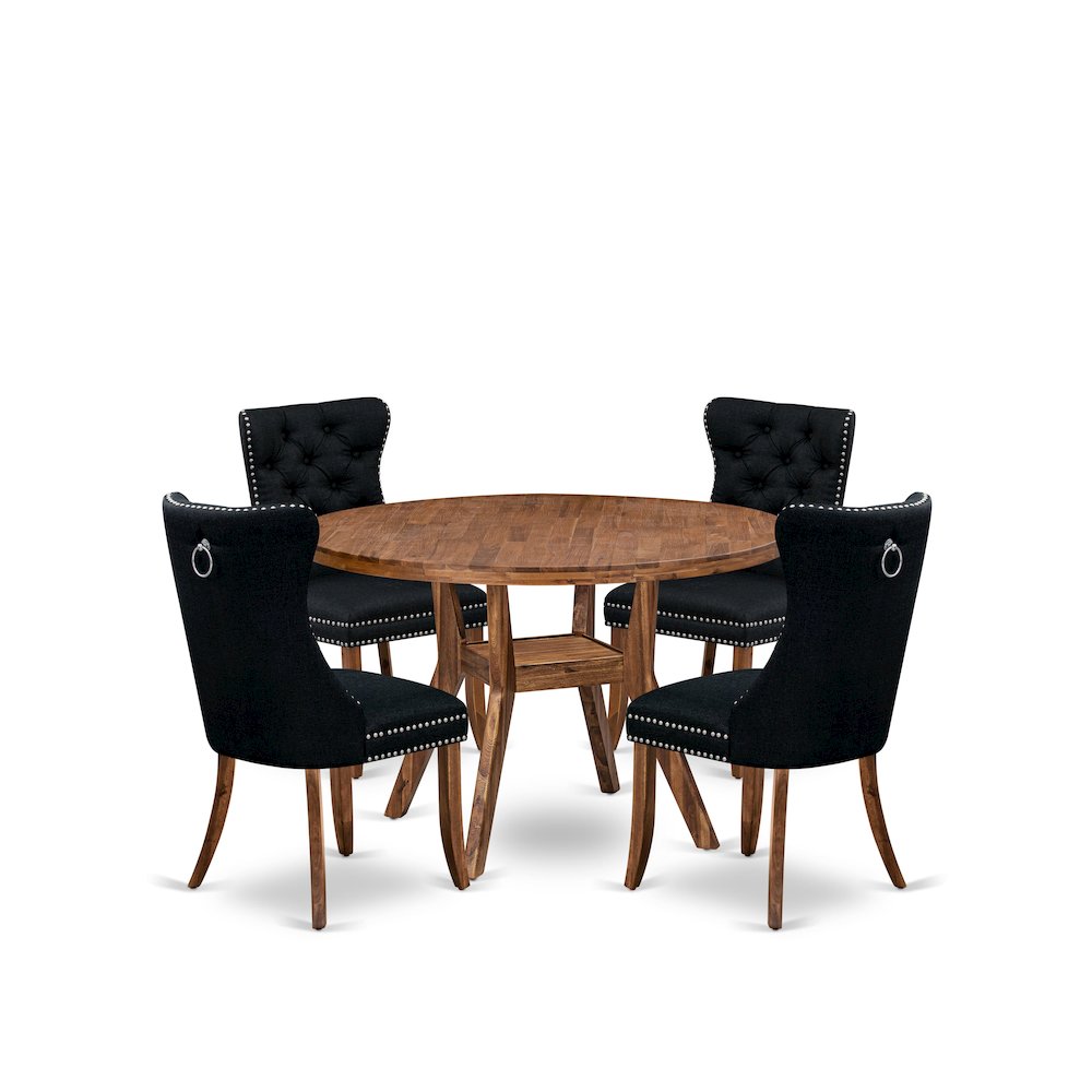 5-Piece Dining Table Set In Black Color