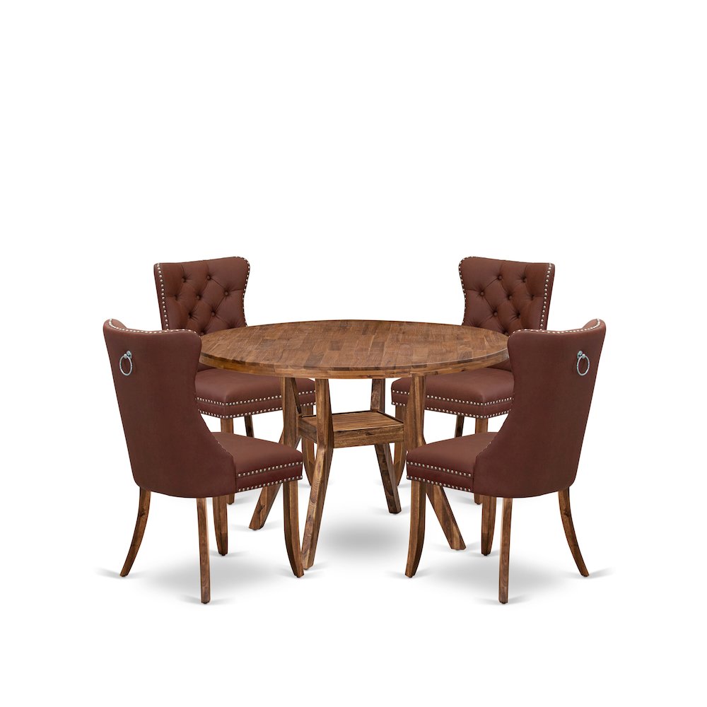 5-Pc Dining Set Contain A Wooden Dining Table