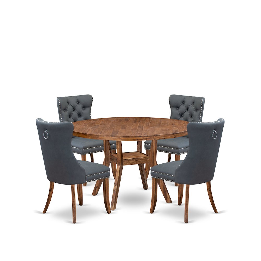 5-Piece Dining Room A Kitchen Table And 4 Platinum Gray Dining Chairs
