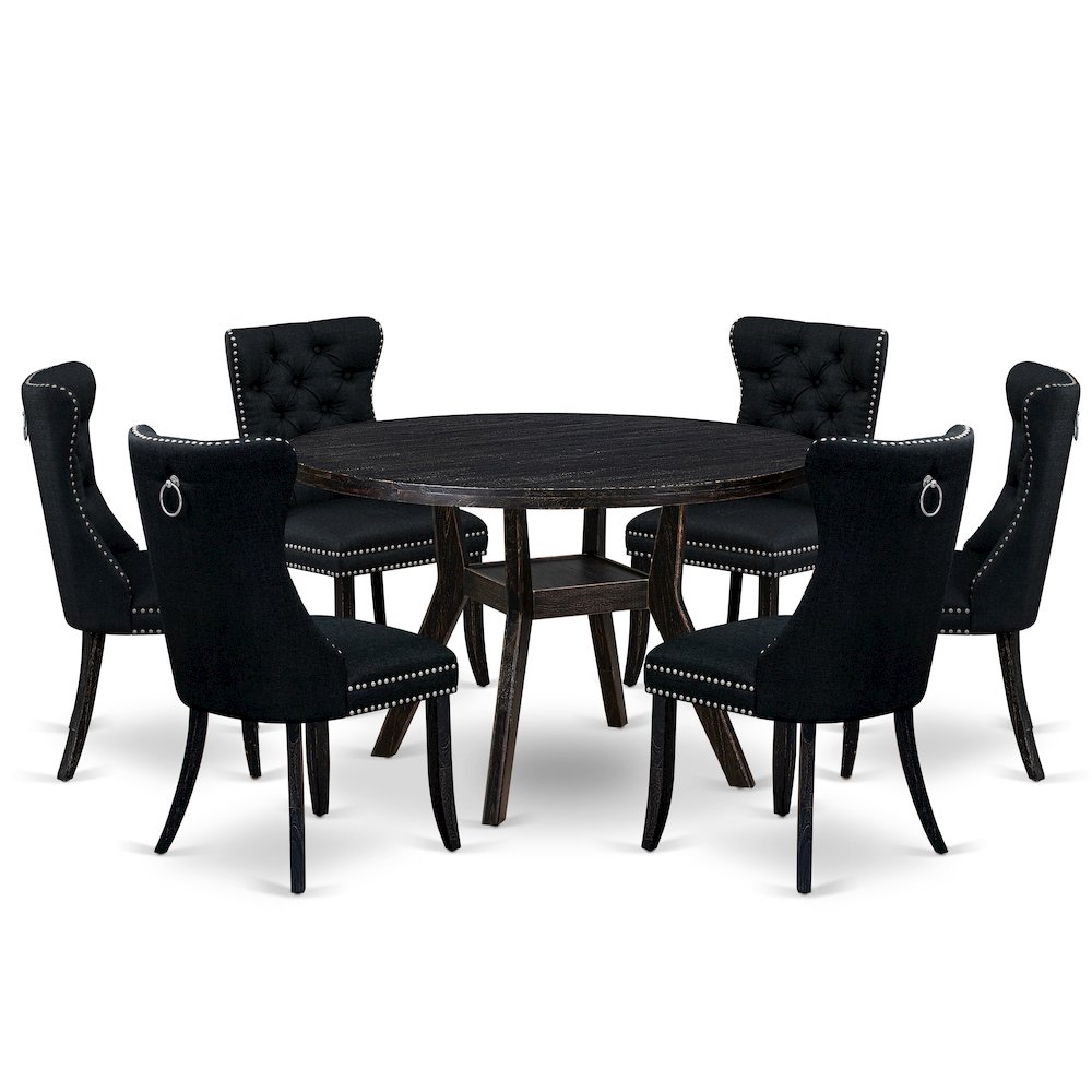 7-Piecemodern Dining Set Of A Wood Table