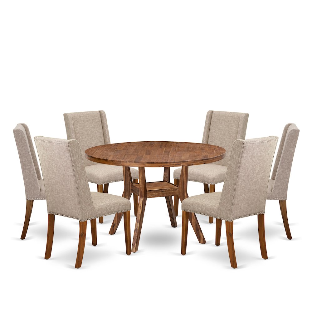 7-Piece Modern Dining Set Consist Of A Dining Table