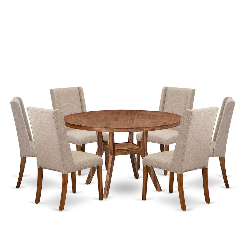 7-Piece Dinette Set Of A Wood Dining Table