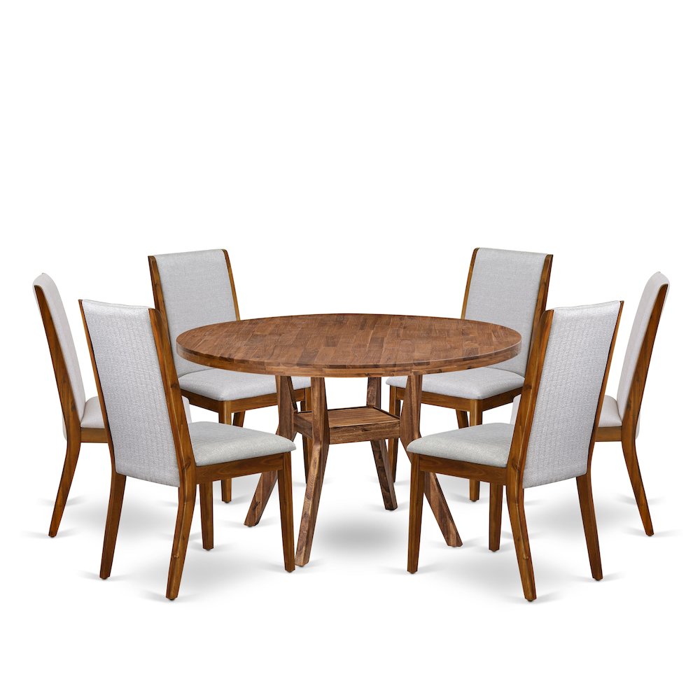 7-Pc Dining Set Of A Pedestal Dinner Table