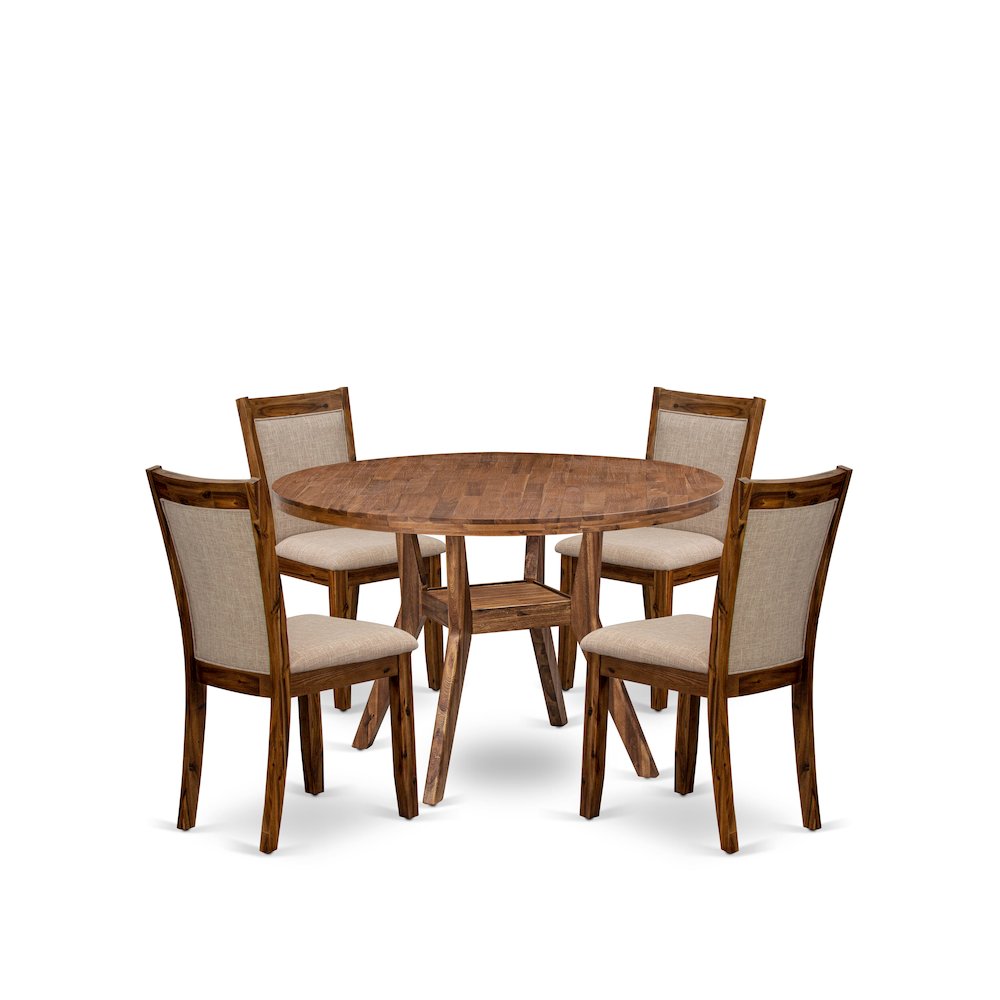 5-Pc Dining Set A Pedestal Dinner Table