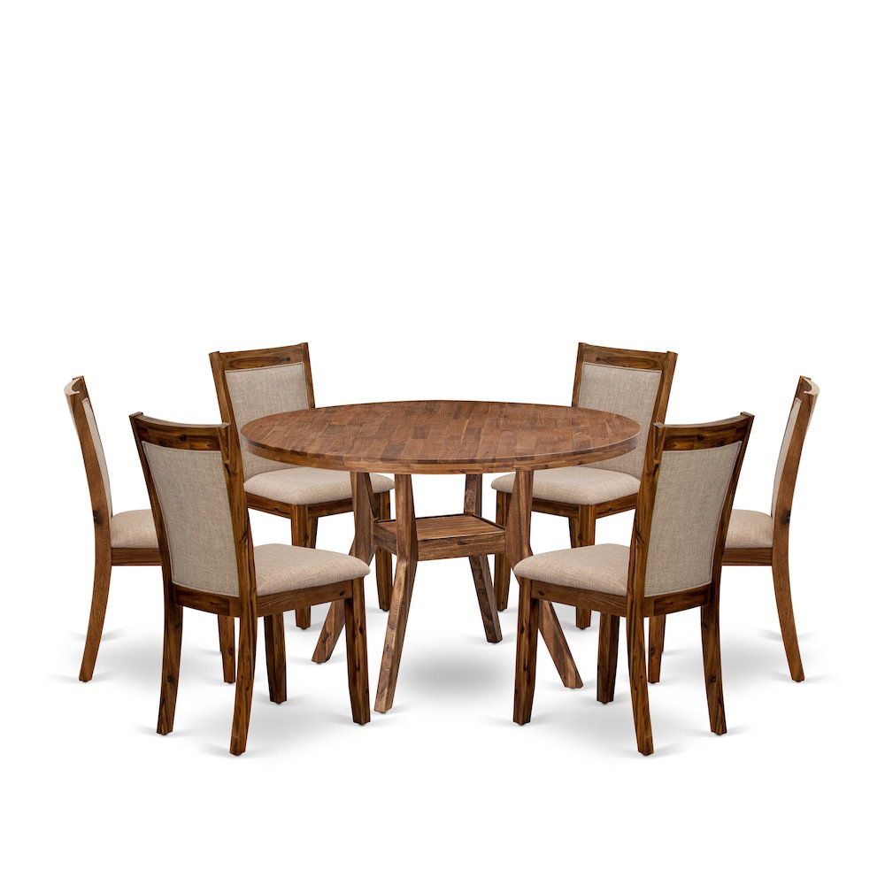 7-Pc Kitchen Set Of A Pedestal Breakfast Table